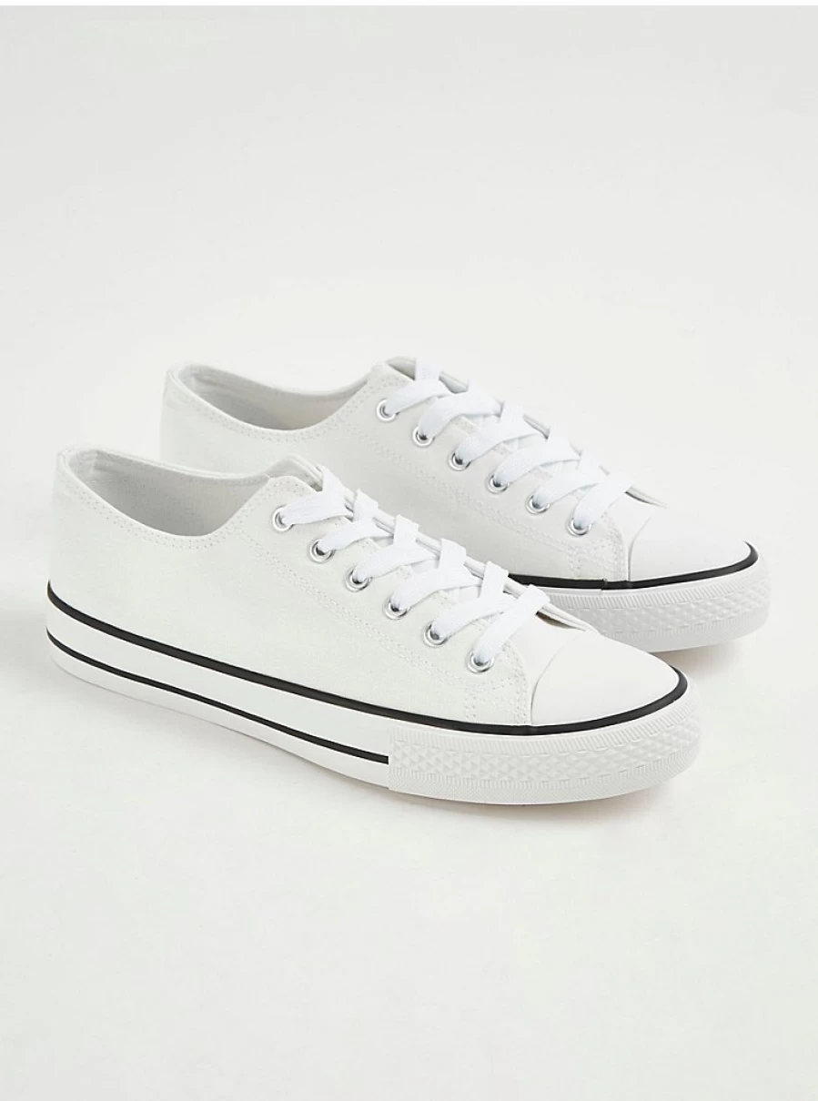 Women's White Canvas Lace-Up Sneakers - George at Asda Comfortable Trainers Review