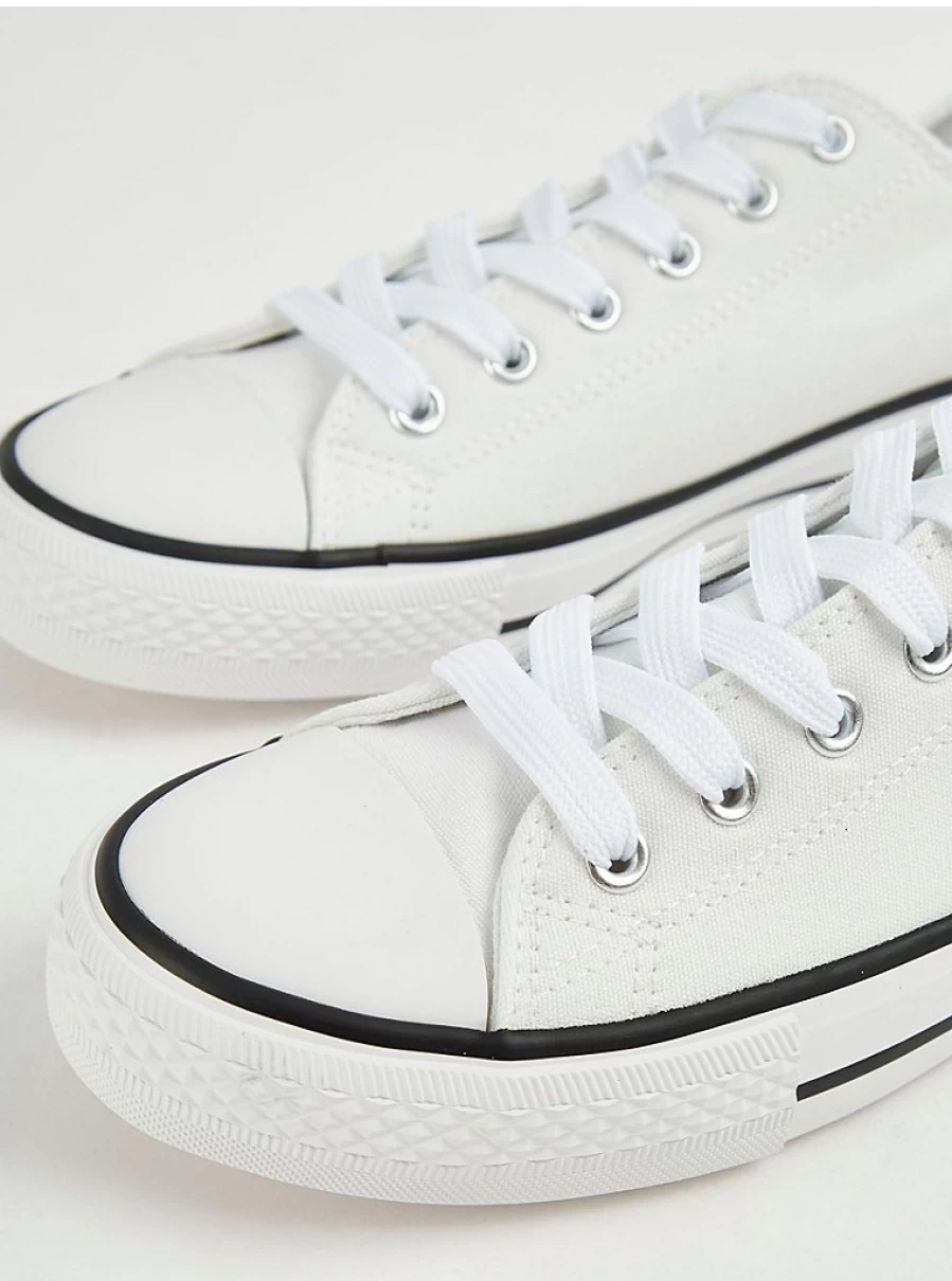 Women's White Canvas Lace-Up Sneakers - George at Asda Comfortable Trainers Review