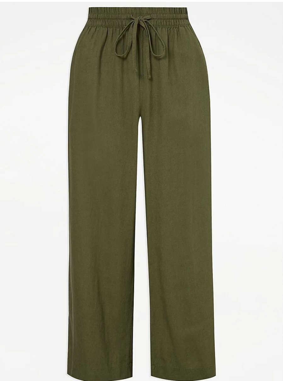 "George at Asda Women's Khaki Linen Rich Culottes – Comfortable & Stylish Trousers"