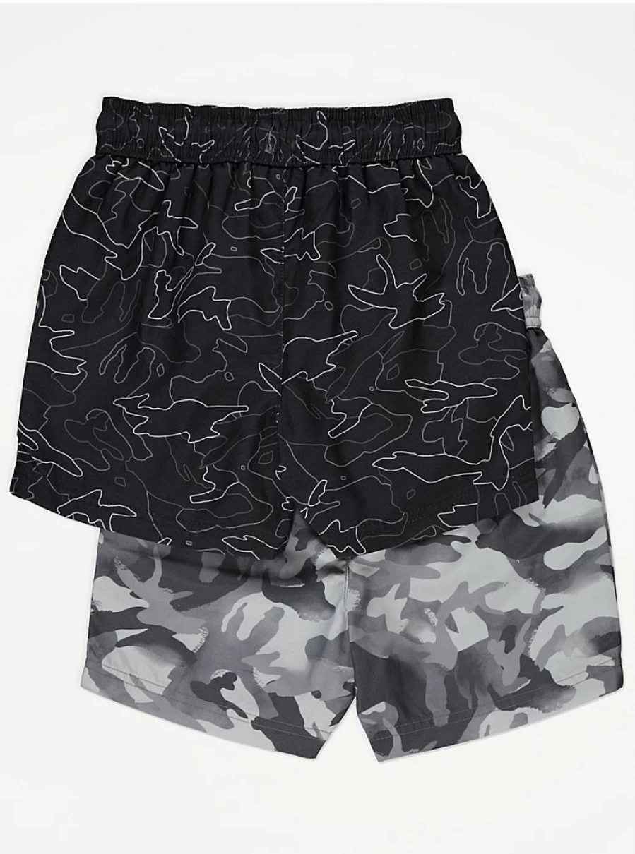 Boys' Camouflage Palm Tree Swim Shorts 2-Pack | George at Asda | Kids' Beachwear