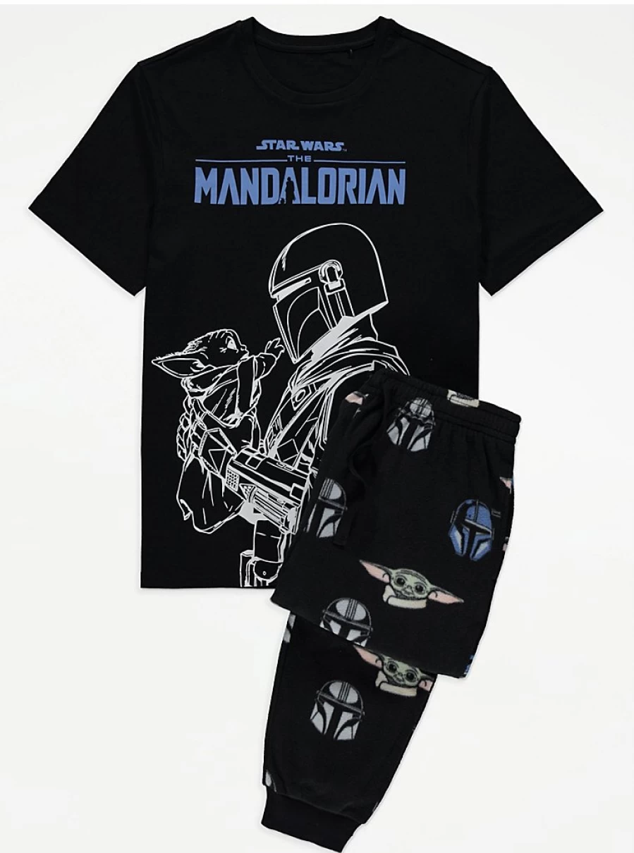 Men's Disney The Mandalorian Fleece Pajama Set | George at Asda Gift | Star Wars Sleepwear