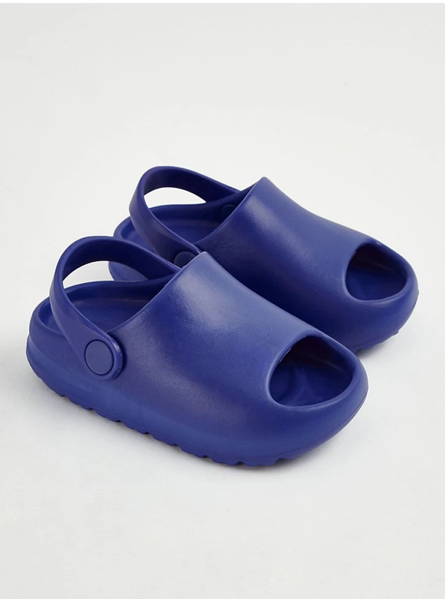 Boys' Blue Chunky Matte Slider Sandals | George at Asda | Kids' Comfortable Slide-Ons