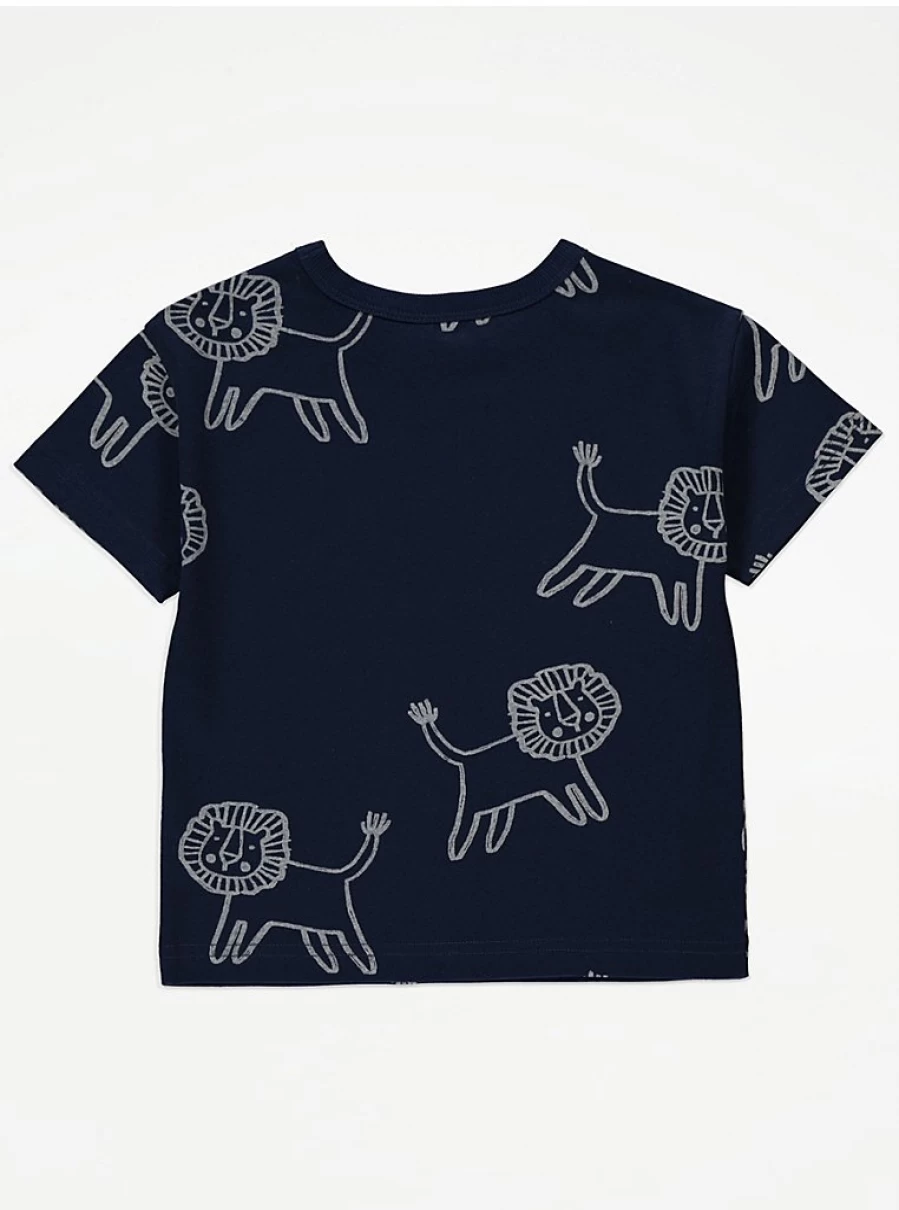 "George at Asda Boys Navy Lion Print T-Shirt and Shorts Set – Kids' Outfit Review"