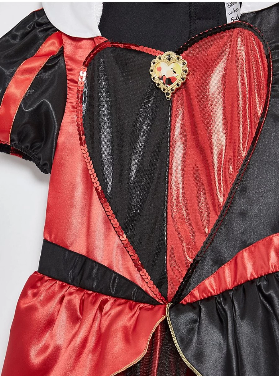 "Kids Queen of Hearts Costume - Disney Red Fancy Dress by George at Asda"