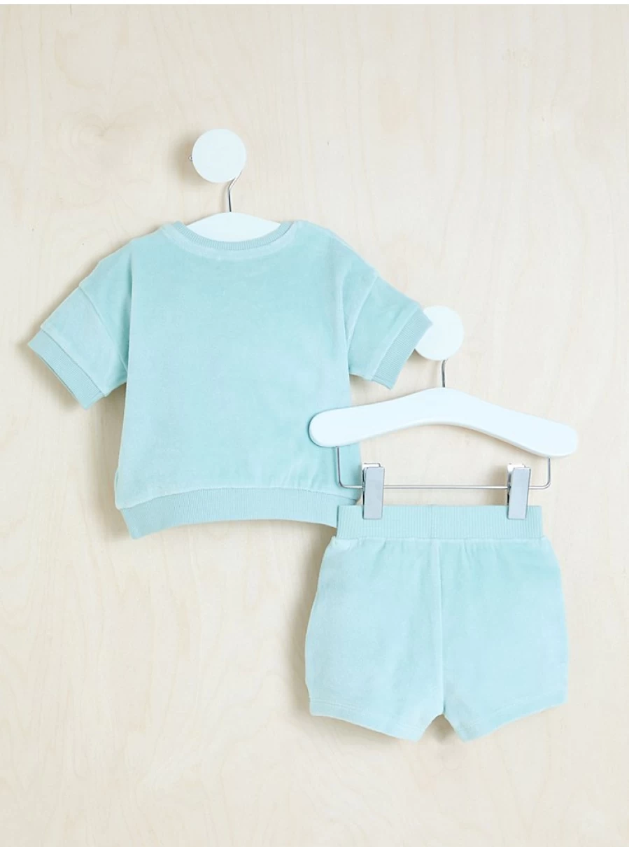 "George at Asda Boys' Mint Green Velour Top and Shorts Set – Billie Faiers Collection"