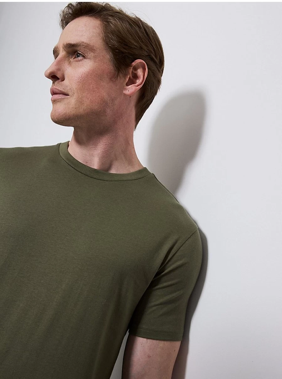 "George at Asda Men's Khaki Crew Neck T-Shirt – Comfort Fit Casual Style"
