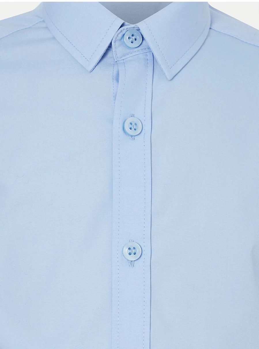 "George at Asda Boys' Light Blue Long Sleeve School Shirts 2-Pack – Comfortable & Durable Uniform Essentials"