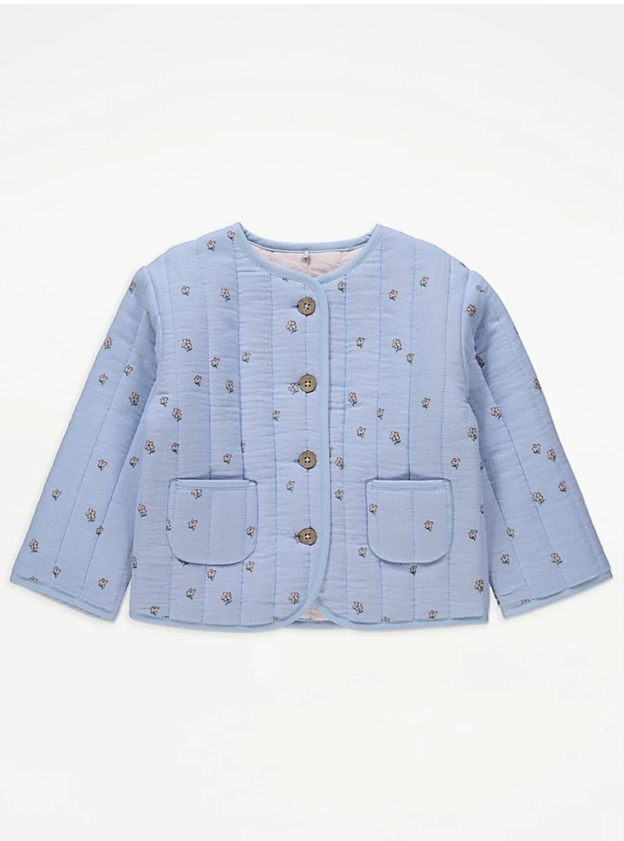 "George at Asda Kids Blue Ditsy Floral Quilted Jacket – Reviews & Features"