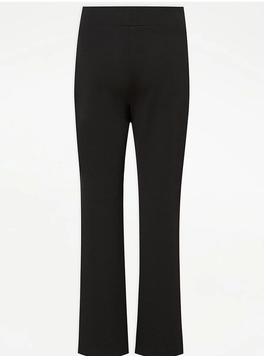 "George at Asda Girls' Black School Trousers 2-Pack – Straight Leg, Longer Length Jersey Pants"