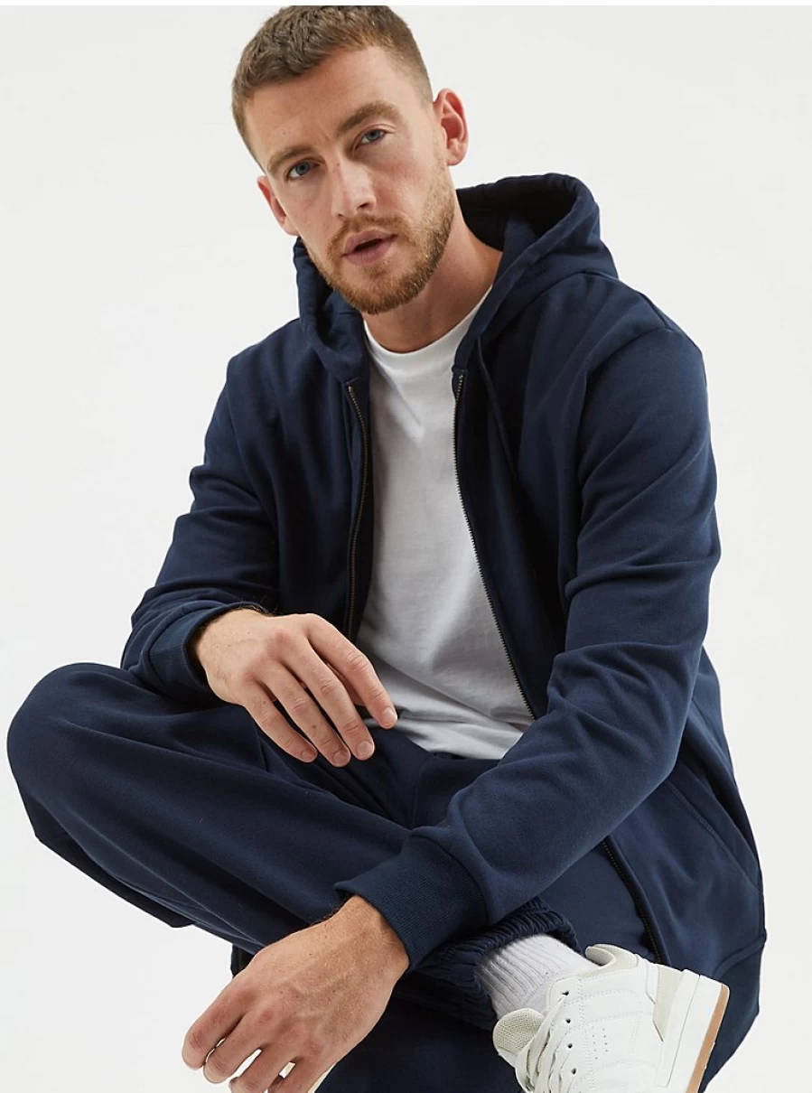 Men's Navy Zip-Up Hoodie | George at Asda | Comfortable & Stylish