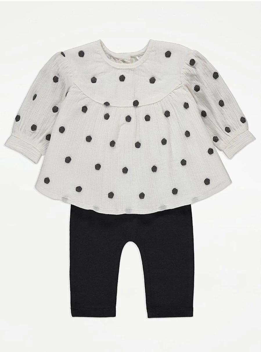 "George at Asda Baby White Spotty Long Sleeve Top and Leggings Outfit – Reviews & Buying Guide"