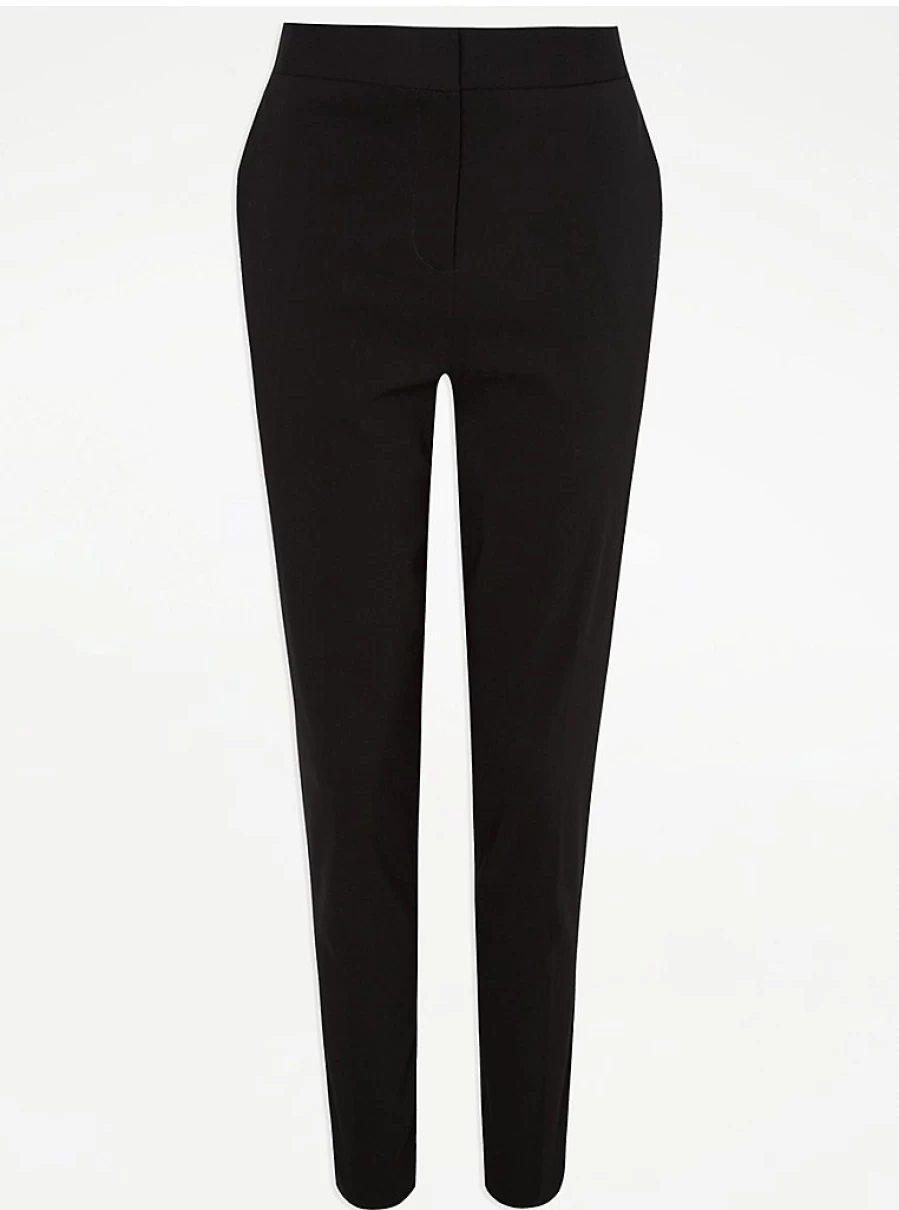 "George at Asda Women's Black Bengaline Tapered Formal Trousers – Slim Fit Office Pants Review"
