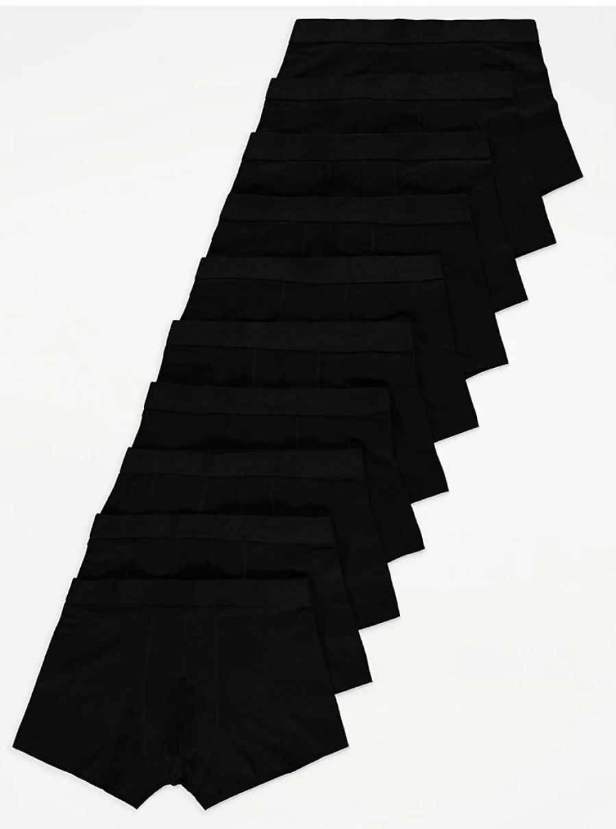 "George at Asda Boys' Black Hipster Trunks 10-Pack | Comfort & Style"