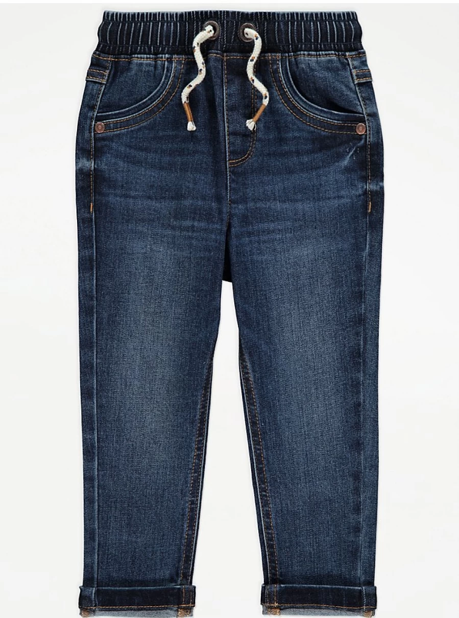 Boys' Relaxed Fit Dark Wash Jeans | George at Asda | Comfortable Kids Denim