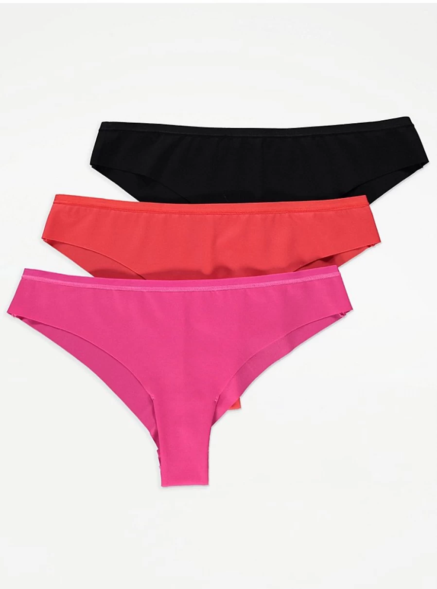 "George at Asda Women's Bright No VPL Brazilian Knickers 3-Pack | Seamless Underwear Lingerie Set"