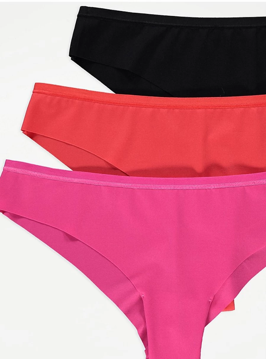 "George at Asda Women's Bright No VPL Brazilian Knickers 3-Pack | Seamless Underwear Lingerie Set"