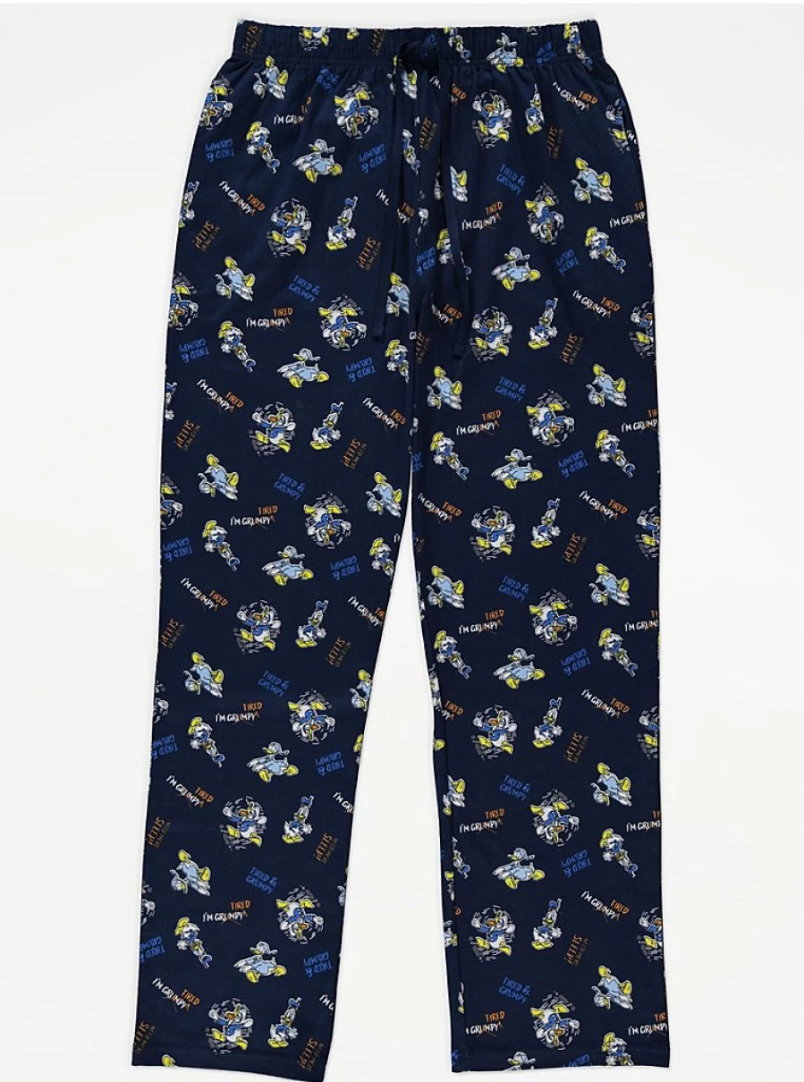 Men's Disney Donald Duck Printed Lounge Pants by George at Asda - Comfortable Sleep & Leisure Bottoms