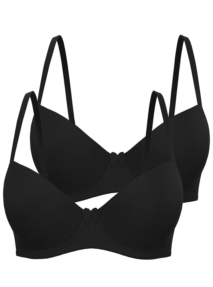 "George at Asda Black Bralette 2-Pack | Comfortable T-Shirt Bras | Lingerie Reviews"