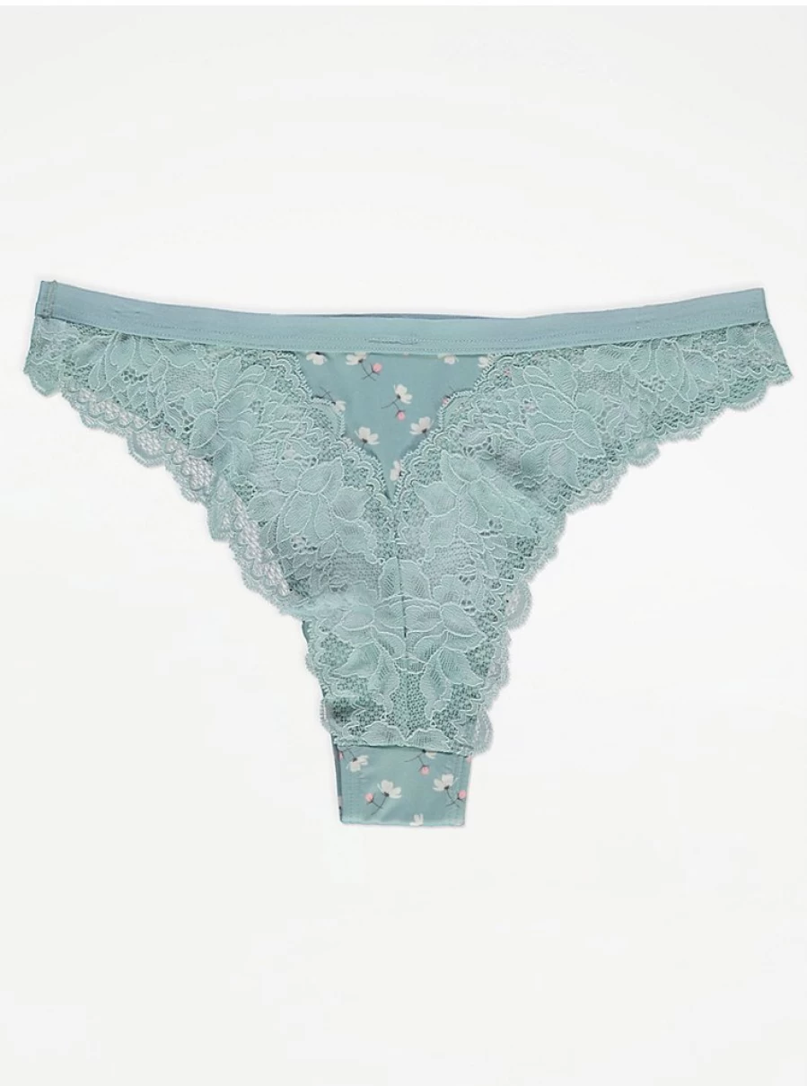 "George at Asda Floral Lace Brazilian Knickers 3-Pack | Women's Lingerie Set"