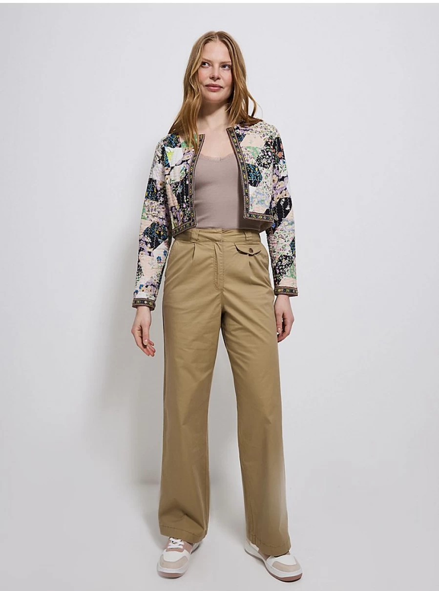 "Women's Light Tan Wide Leg Chino Trousers | Comfort Fit | George at Asda"