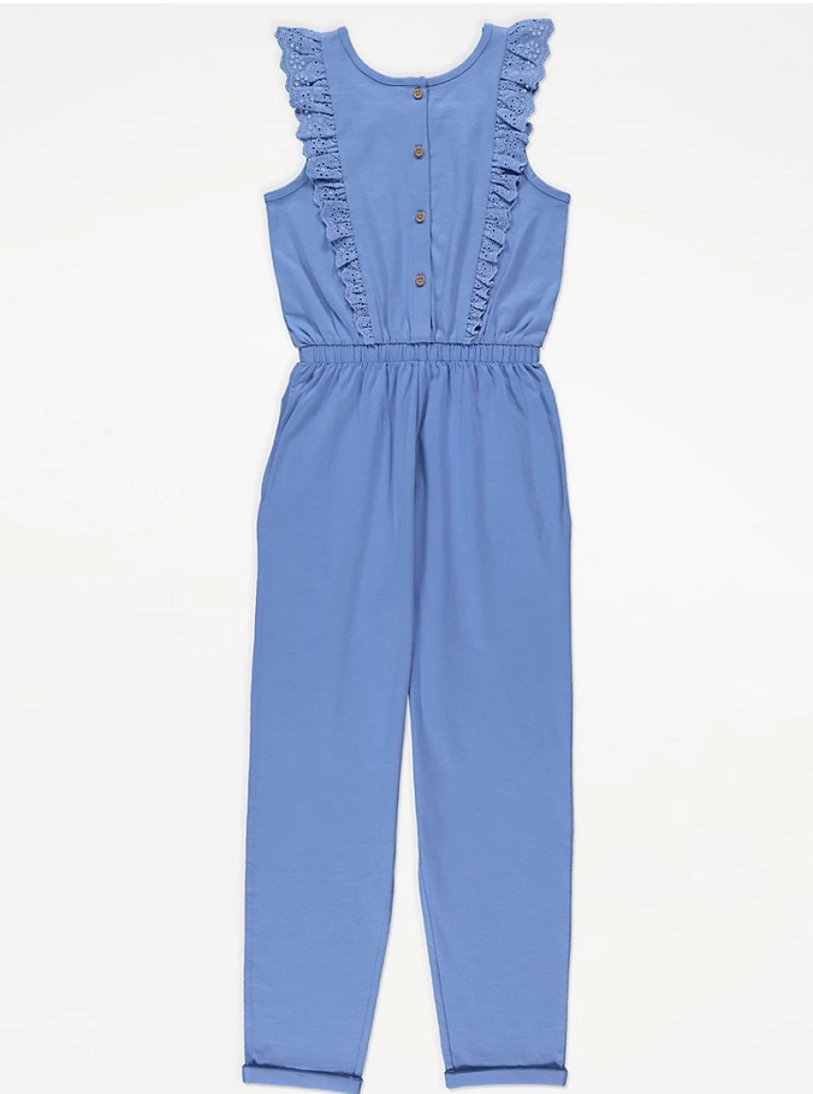 "George at Asda Girls' Blue Broderie Trim Jumpsuit – Reviews & Style Guide"