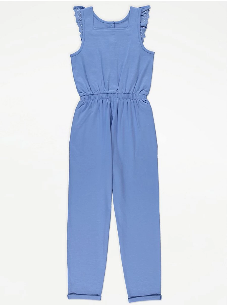 "George at Asda Girls' Blue Broderie Trim Jumpsuit – Reviews & Style Guide"