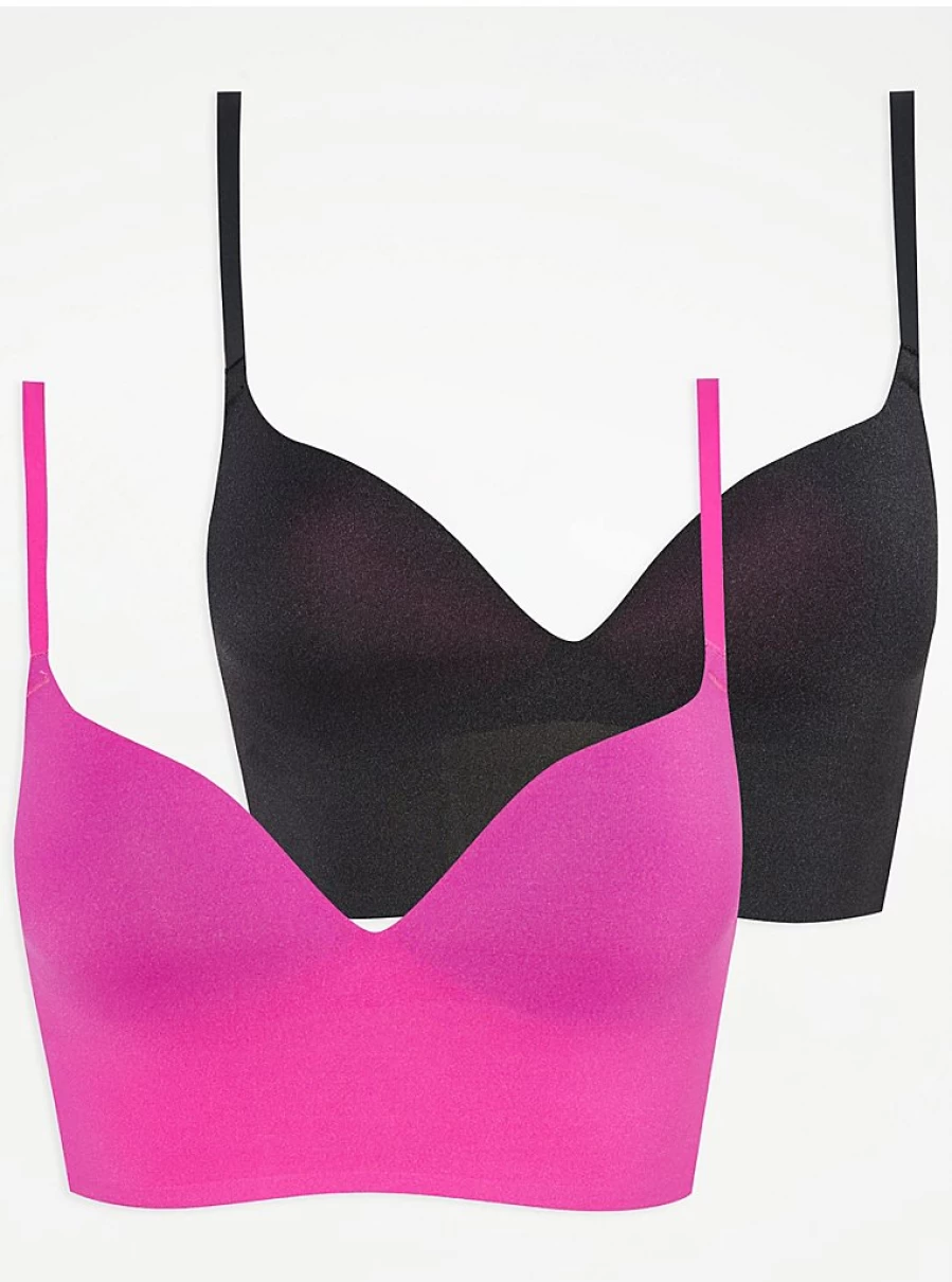 "George at Asda Women's Soft Touch Non-Wired Longline Bra 2 Pack – Comfortable Lingerie Set Review"