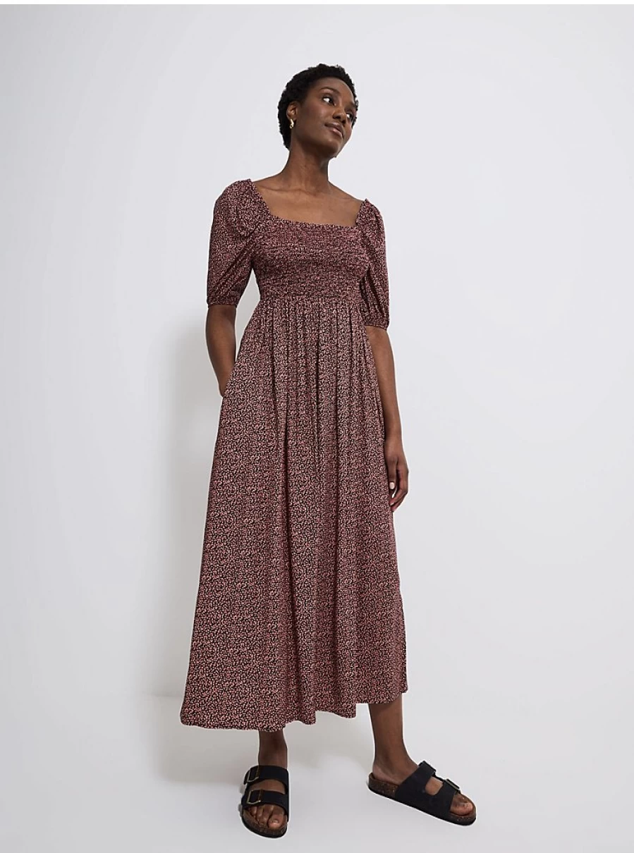 "George at Asda Women's Pink Speckled Puff Sleeve Midi Dress – Reviews & Style Guide"