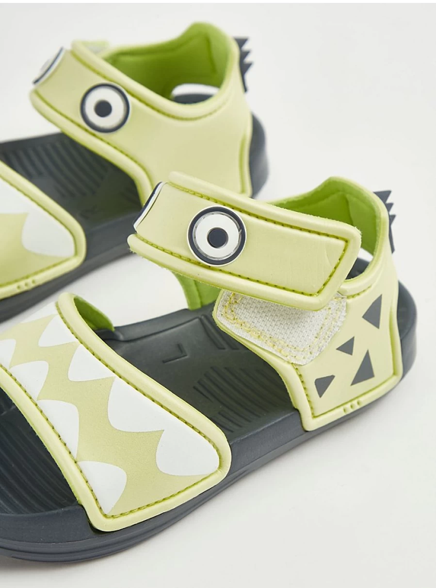 "George at Asda Boys' Green Monster Spike Double Strap Sandals – Kids' Comfort & Style"