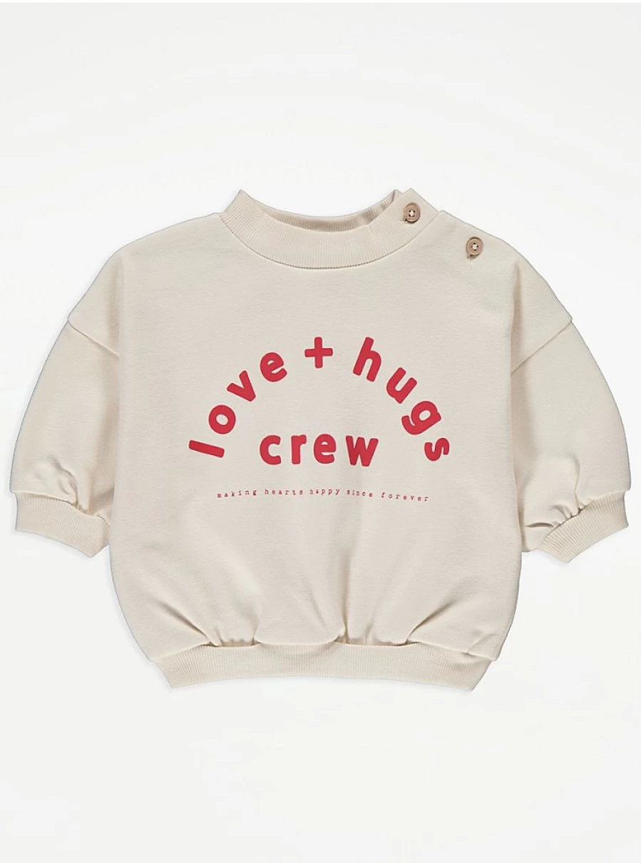 "George at Asda Boys' Cream Love And Hugs Crewneck Sweatshirt Review"