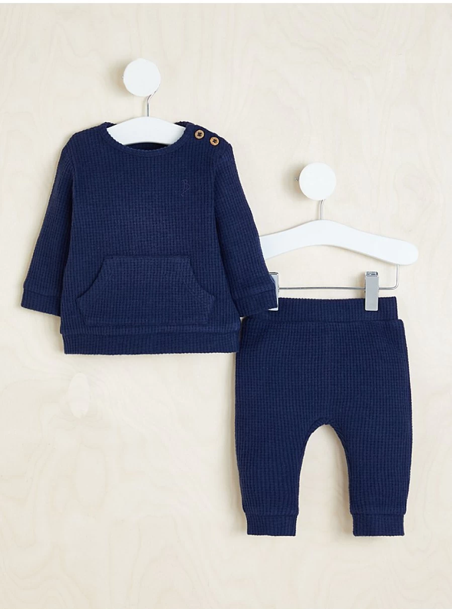 George at Asda Boys Navy Waffle Sweatshirt & Joggers Set | Billie Faiers Collection | Baby Outfit Reviews