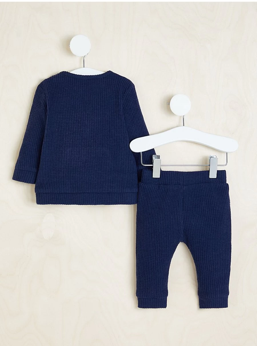 George at Asda Boys Navy Waffle Sweatshirt & Joggers Set | Billie Faiers Collection | Baby Outfit Reviews