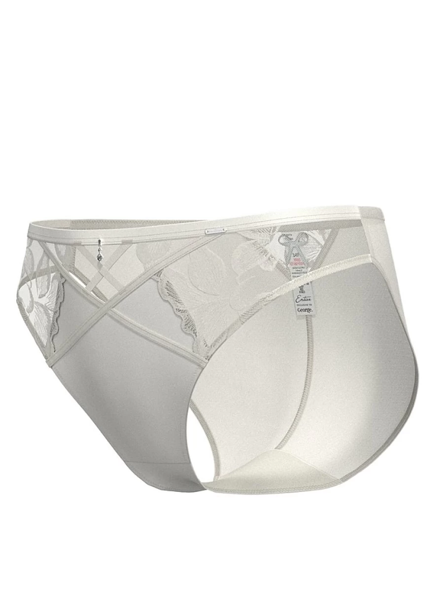 "George at Asda Entice White Bridal Embroidered High Leg Knickers | Lingerie Reviews"