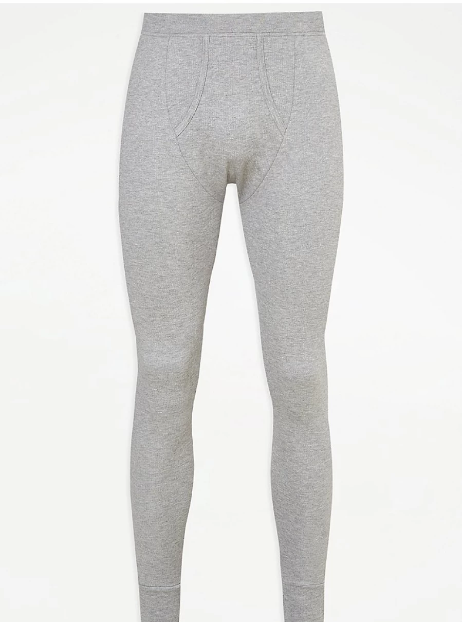 Men's Light Grey Ribbed Thermal Long Johns by George at Asda – Warm Winter Base Layer Review