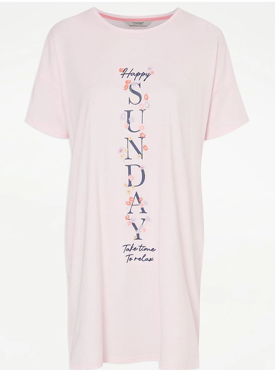 "George at Asda Pink Happy Sunday Floral Nightdress | Women's Lingerie & Sleepwear Review"