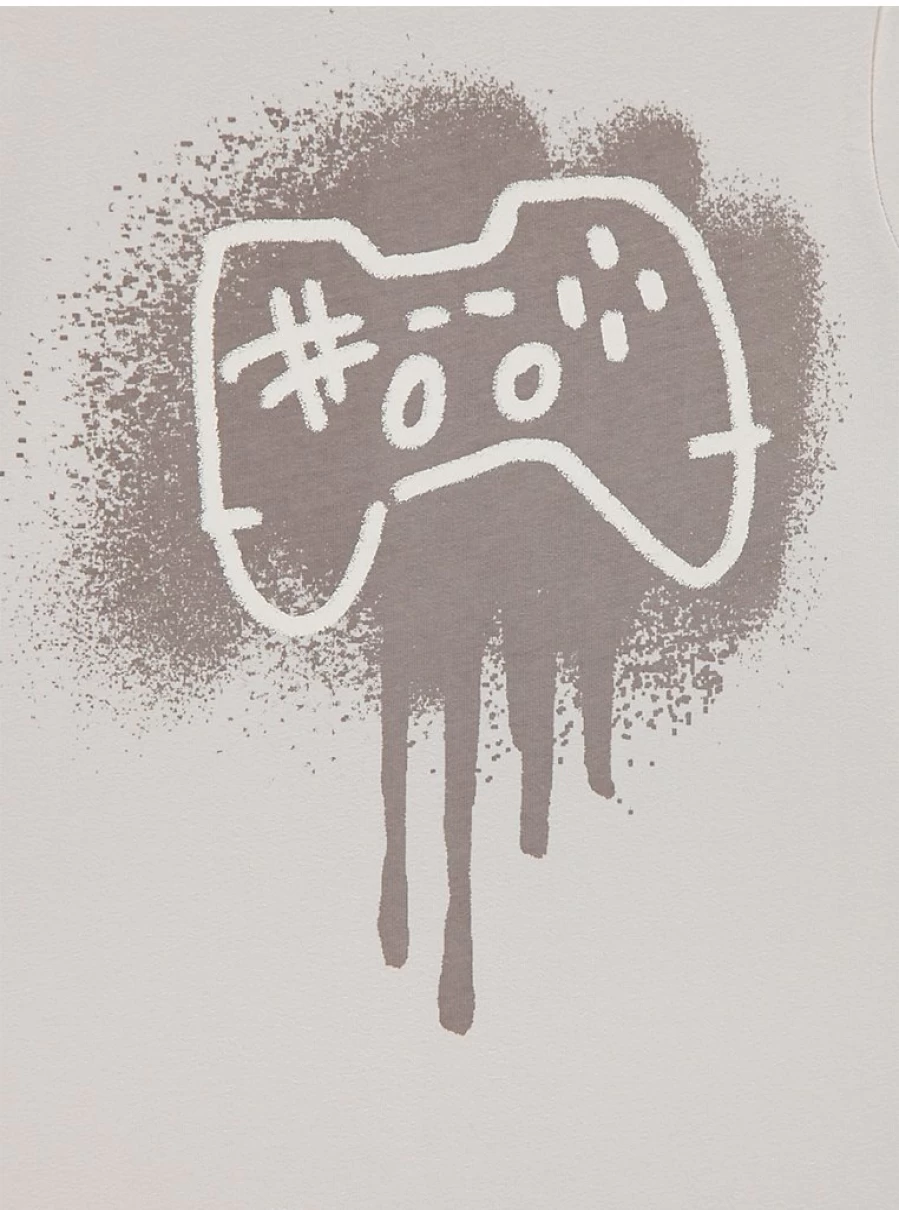 "Boys' Grey Game Controller Print Short Pyjamas | George at Asda"