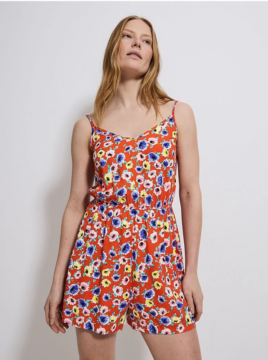 "George at Asda Women's Red Floral Playsuit – Comfortable & Stylish Summer Outfit"