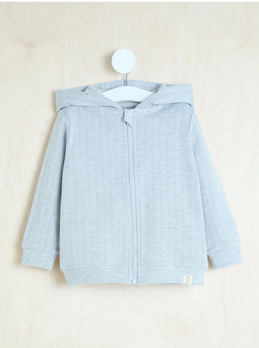 "George at Asda Baby Grey Herringbone Zip Up Hoodie | Billie Faiers Collection"