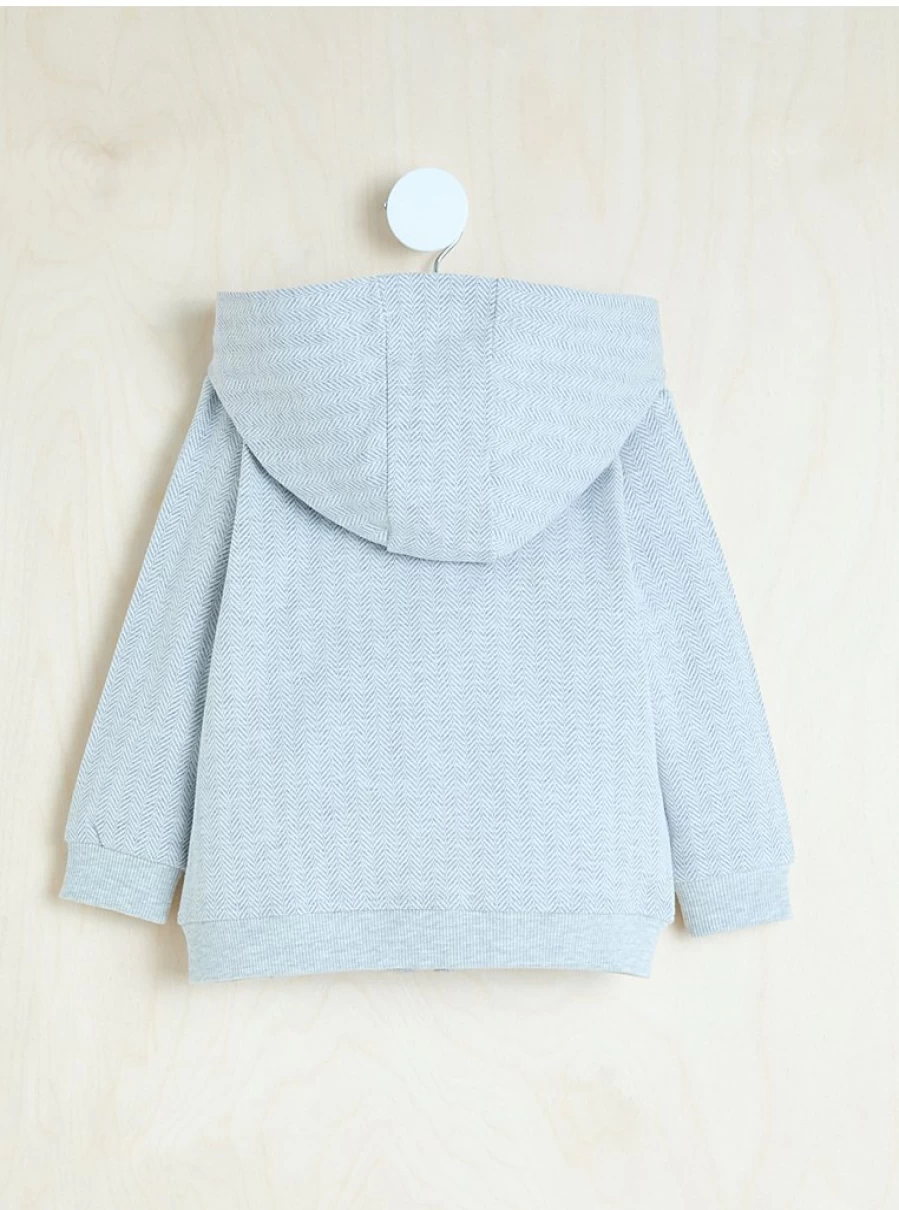 "George at Asda Baby Grey Herringbone Zip Up Hoodie | Billie Faiers Collection"