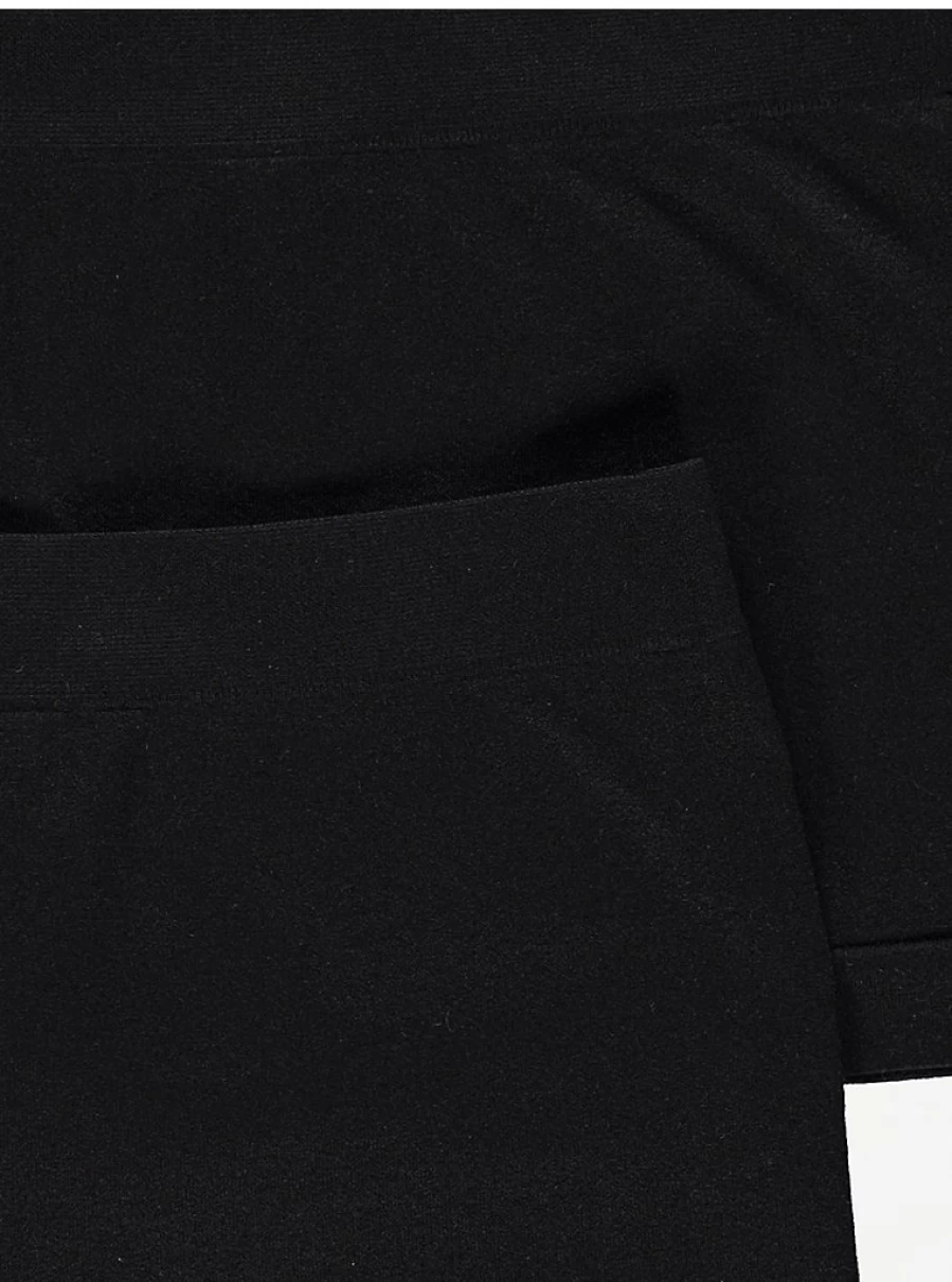 "George at Asda Kids' 2-Pack Black Seamless Plain Shorts | Comfortable & Durable"