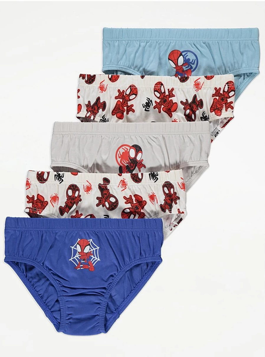 "Spider-Man Kids' Underwear 5-Pack | Boys' Marvel Briefs | George at Asda"