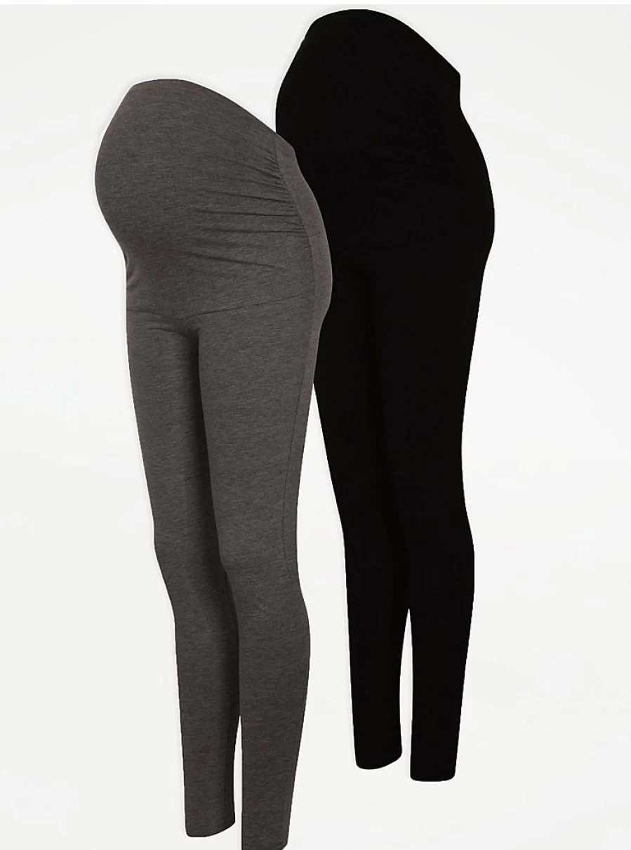 Baby Charcoal Over Bump Leggings 2 Pack | George at Asda | Maternity Comfort & Style
