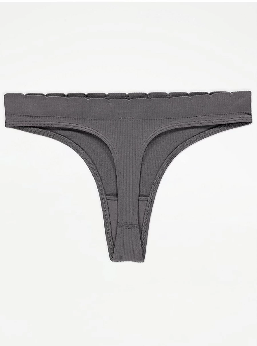 "George at Asda Ribbed Seamless Comfort Thongs 3-Pack | Soft Lingerie Underwear Set"