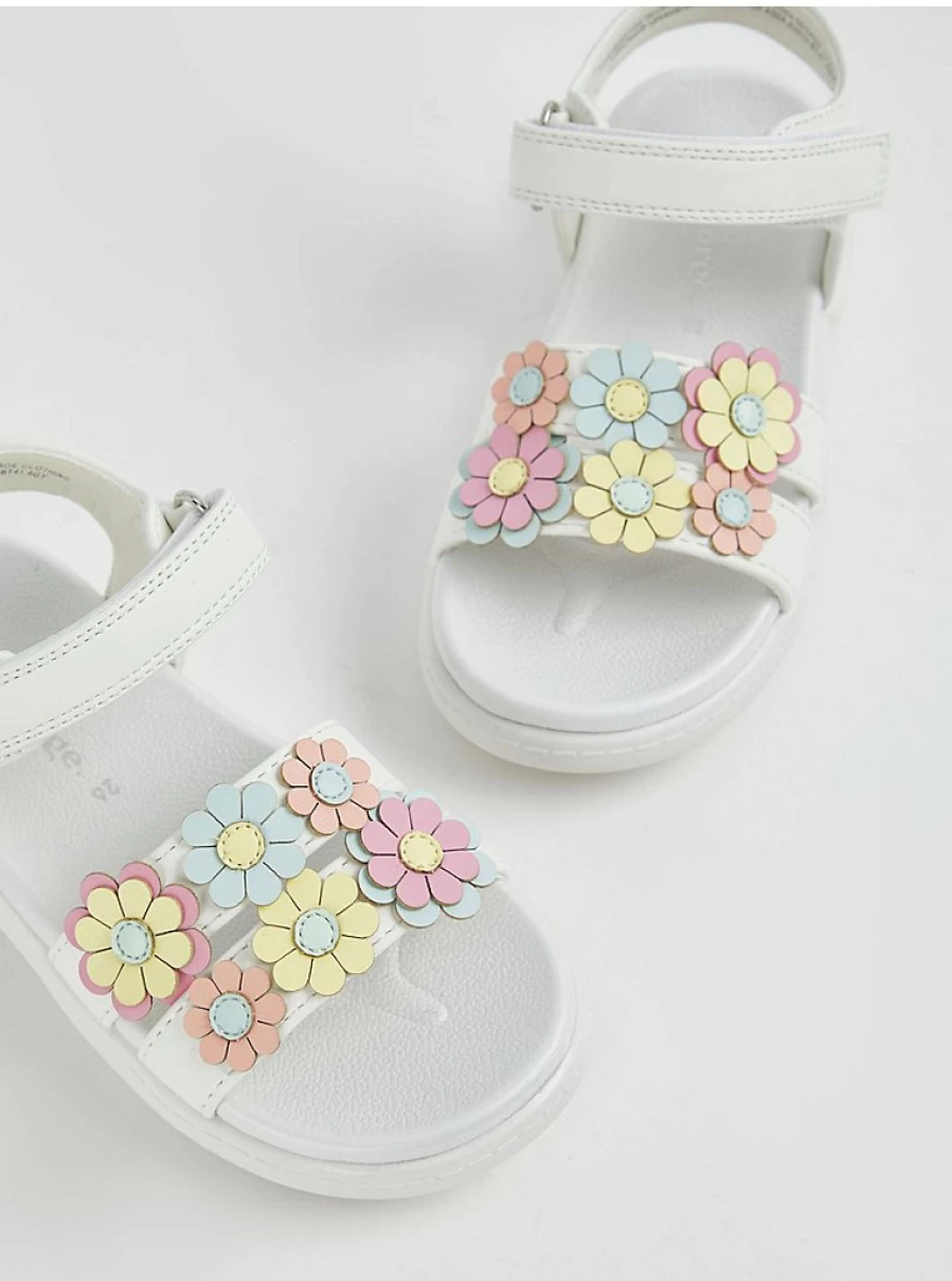 George at Asda Girls' White Pastel Flower Sandals | Kids' Summer Floral Sandals Reviews