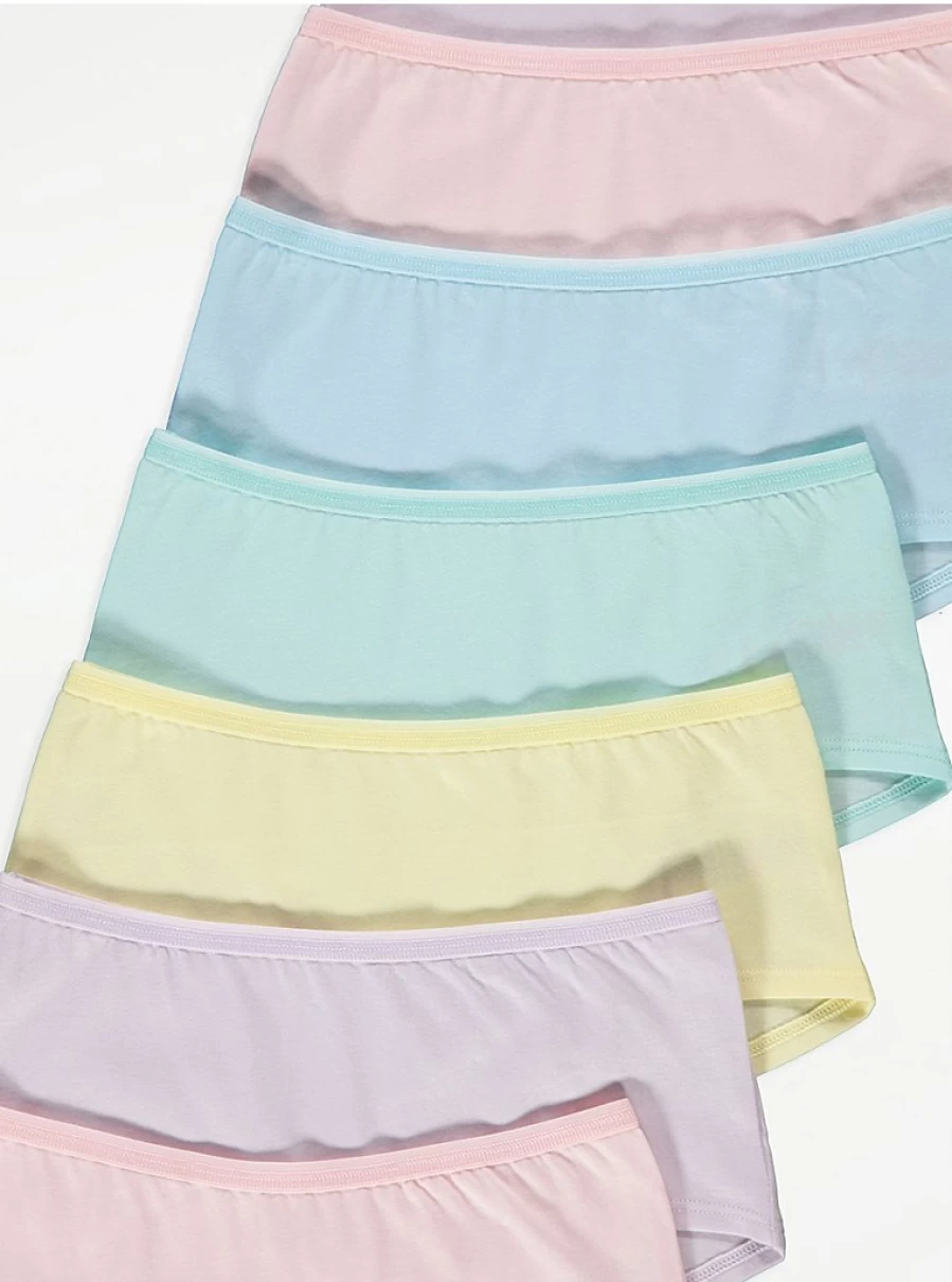 "George at Asda Kids Pastel Shorts 7-Pack | Soft Cotton Multi-Pack Shorts for Children"