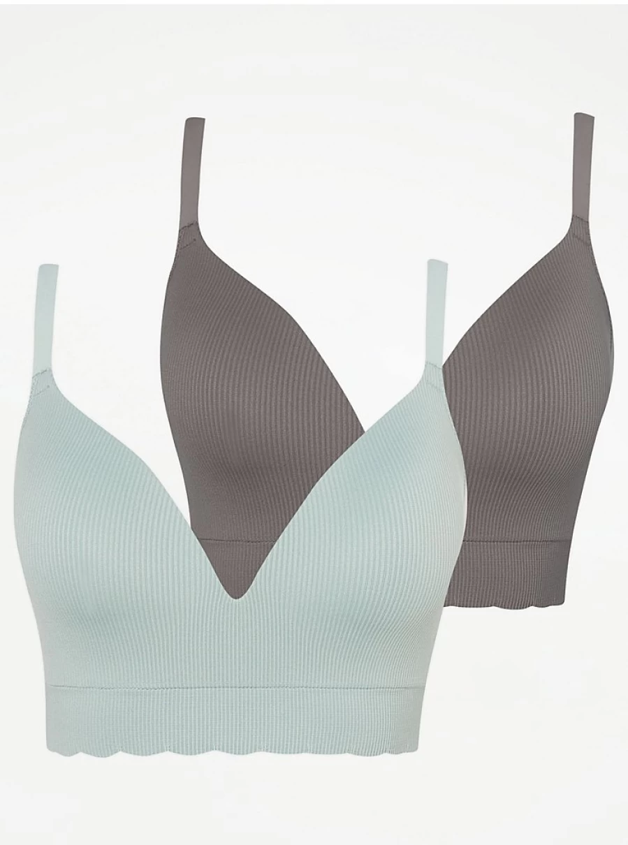 "George at Asda Women's Seamless DD+ Non-Wired Comfort Bras 2-Pack | Soft Support Lingerie Set"