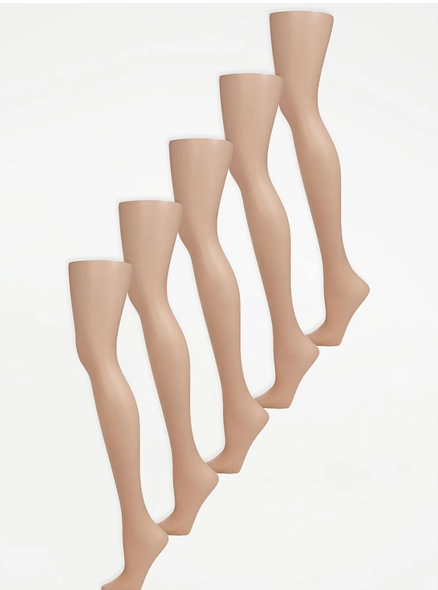 "George at Asda Women's 15 Denier Sheer Hazelnut Tights 5-Pack | Comfortable & Stylish Hosiery"