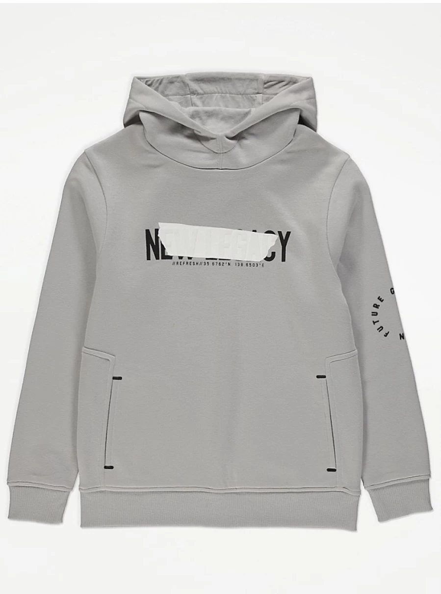 "George at Asda Boys Grey Future New Legacy Slogan Hoodie Review"
