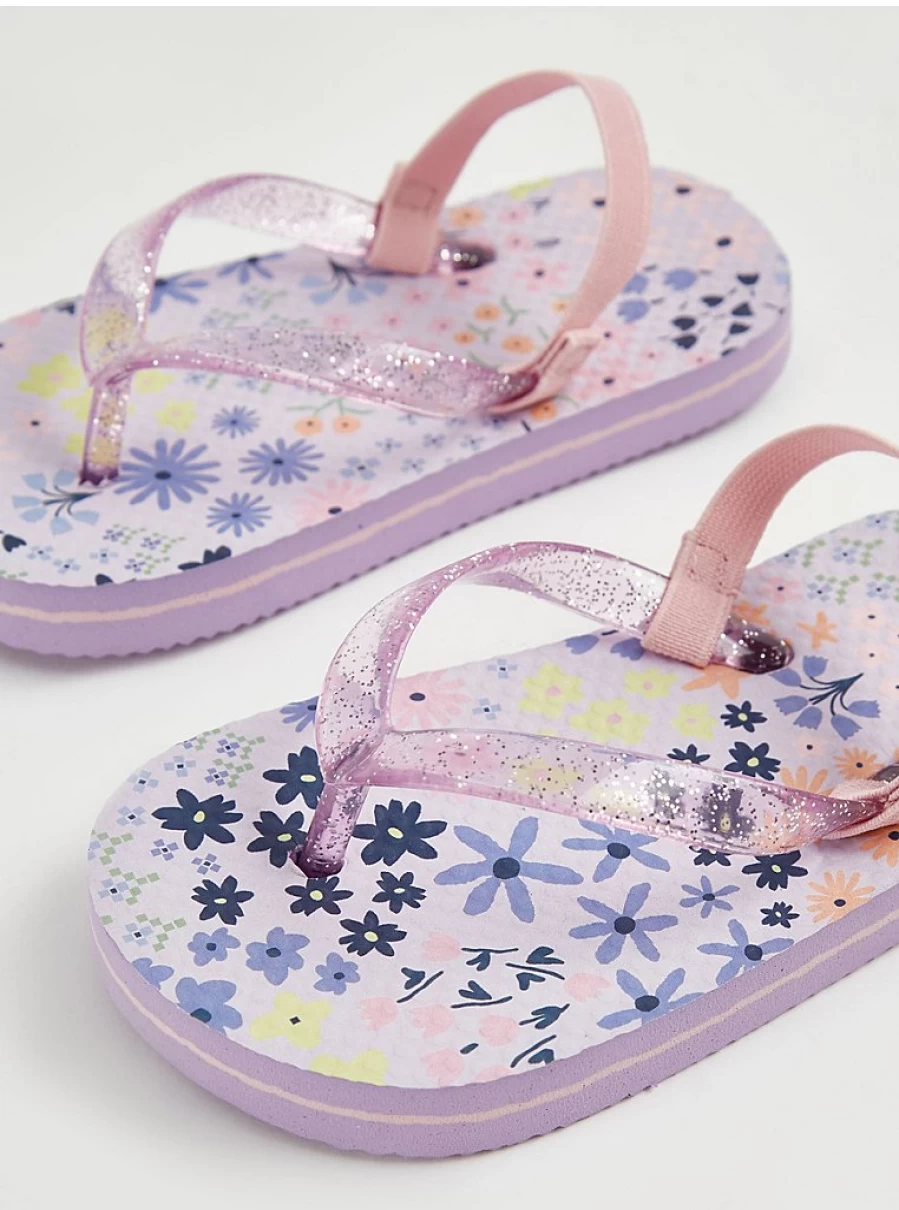 "George at Asda Girls' Lilac Floral Flip Flops – Comfortable Kids' Sandals Review"