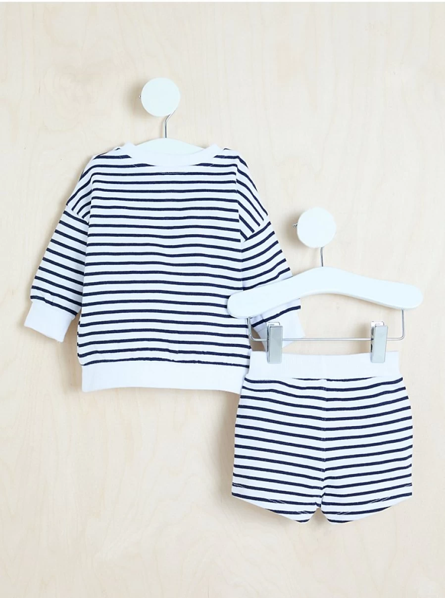 "George at Asda Boys' Breton Stripe Sweatshirt and Shorts Set – Baby Outfit Review"
